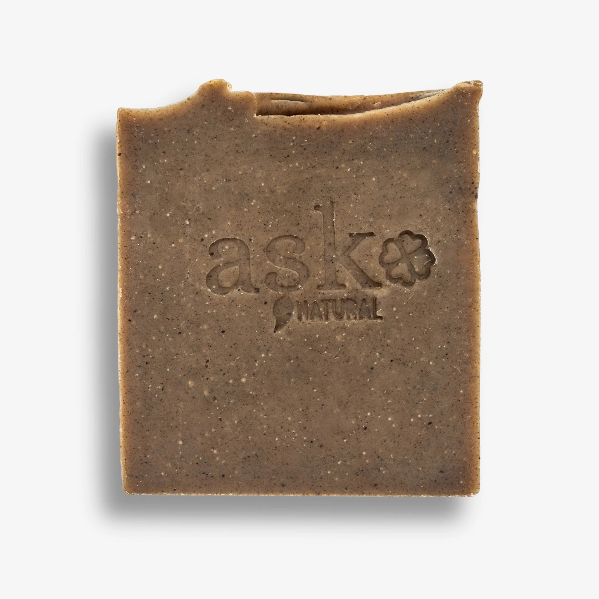 Handgemachte Schwarzkümmelöl Seife 100g von ASK Natural für empfindliche und problematische Haut, Vorderansicht auf weißem Hintergrund.